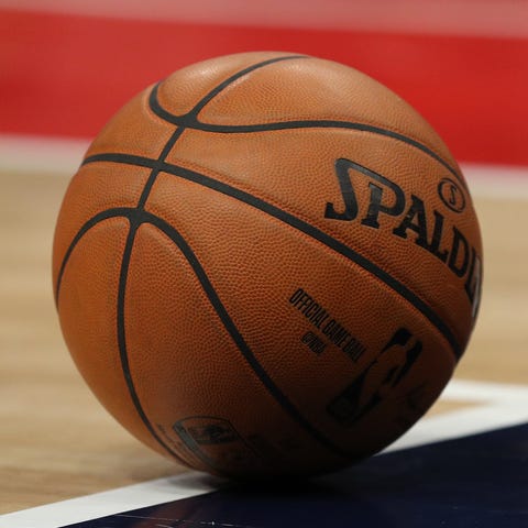 A general view of an NBA basketball.
