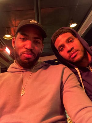 Jason Thompson, left, and his brother Ryan were in Israel in late January, both players are playing basketball overseas.