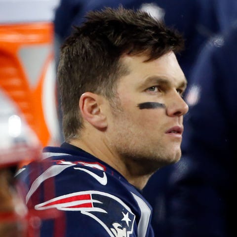 New England Patriots quarterback Tom Brady (12) wa