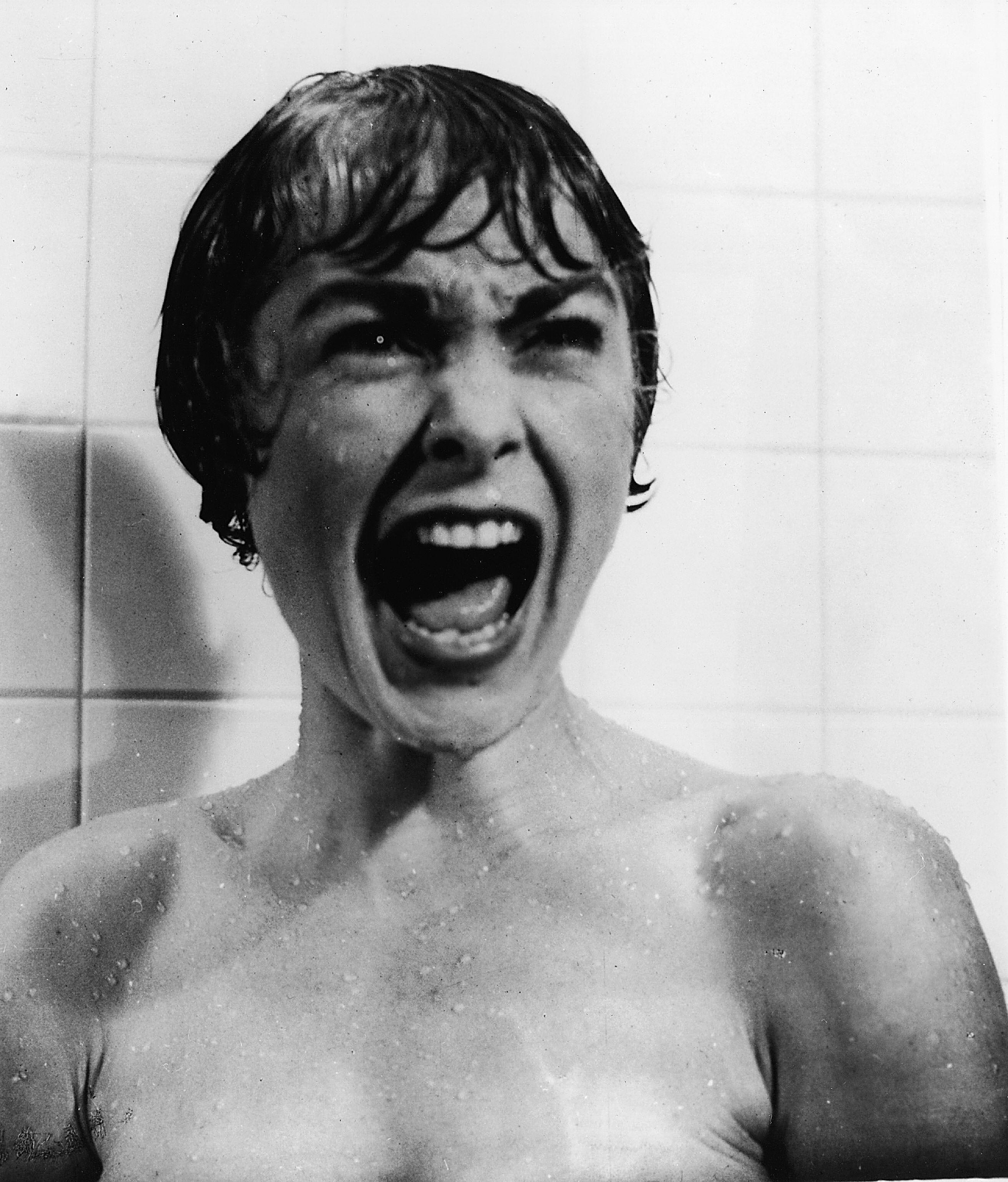 Janet Leigh screams for her life in the infamous shower scene from Alfred Hitchcock's "Psycho."