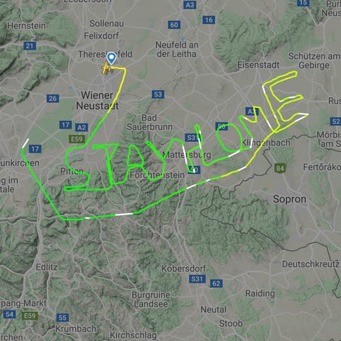 Over the skies of Austria is one person's warning 