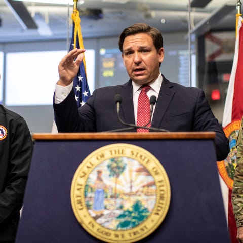 Gov. Ron DeSantis holds a press conference to addr