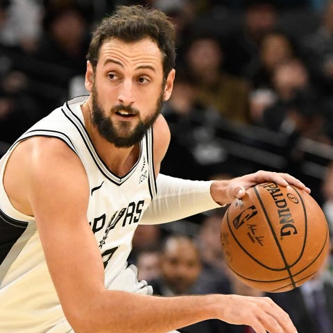 Marco Belinelli (looks to pass in the first half o
