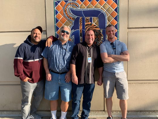 Michael Abdella, far left, with other Fox Sports Detroit home video freelancers at a Detroit Tigers game.