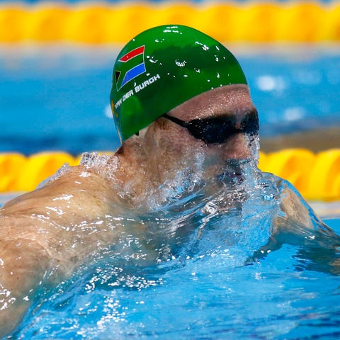 Cameron Van Der Burgh competes in the finals of th