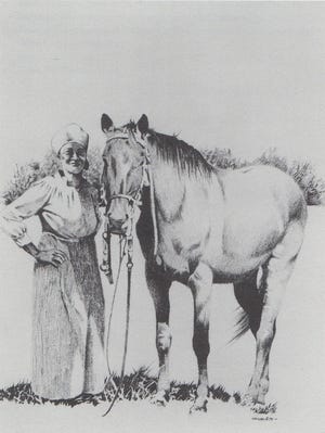 An artist's rendition of Henrietta Williams Foster or Aunt Rittie, as drawn by Mark Kohler for historian and author Louise S. O'Connor. No known images of Aunt Rittie exist.