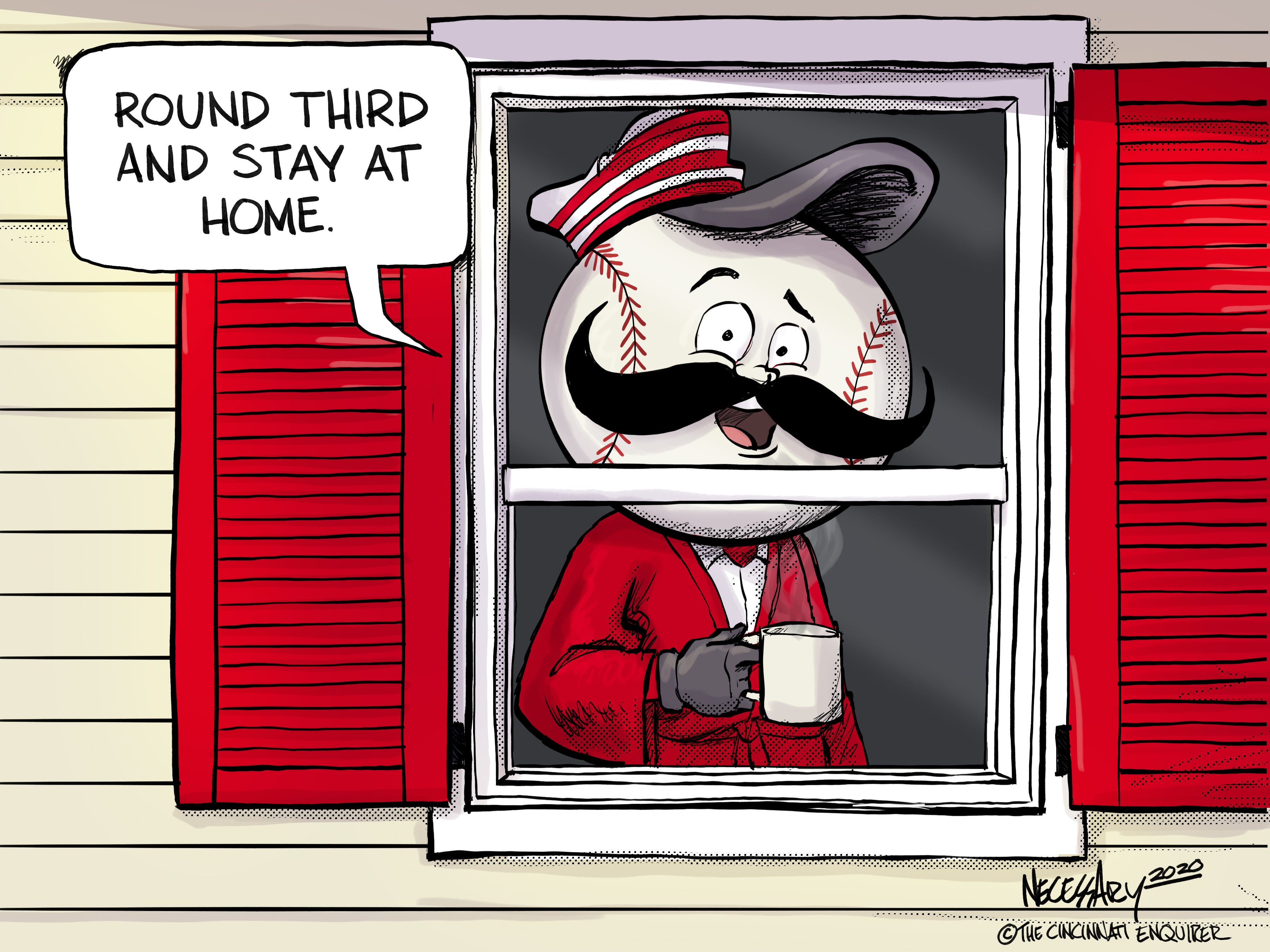 Cincinnati Reds Opening Day How Mr. Redlegs is social distancing