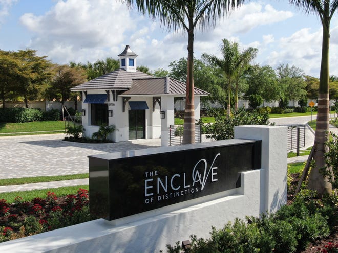 A guardhouse at The Enclave of Distinction is functional as a live person monitored gate house or a fully automated guardless entry.
