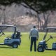 Golfers enjoy a sunny day at Sarah Shank Golf Cours in Indianapolis on Wednesday, March 25, 2020. 
