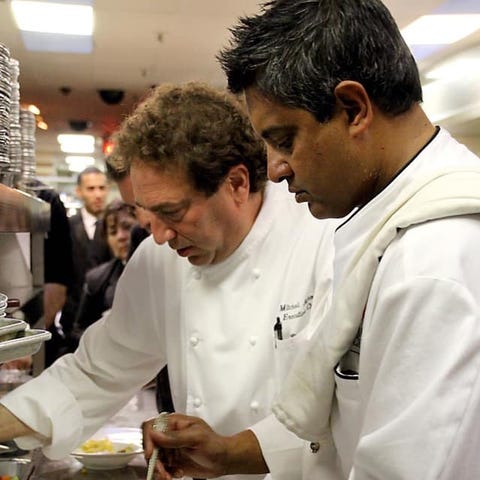 Floyd Cardoz aith chef Mitchell Acholtz