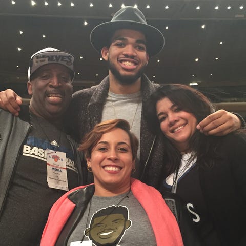 Timberwolves star Karl-Anthony Towns' mother, righ