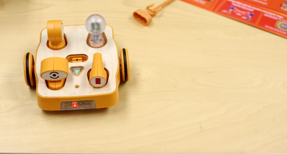 By scanning the barcodes of specific coding blocks, you can make the KIBO robot do tons of neat things.
