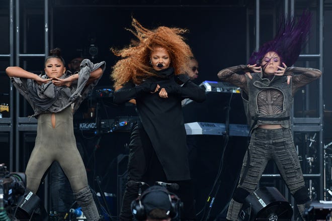 GLASTONBURY, ENGLAND - JUNE 29: Janet Jackson performs on the Pyramid Stage on day four of Glastonbury Festival at Worthy Farm, Pilton on June 29, 2019 in Glastonbury, England. Jackson will headline Essence Fest in New Orleans, which has been postponed to the fall.