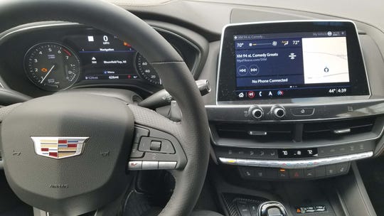 The 2020 Cadillac CT5-V's interior ergonomics are excellent, though its displays lag class competitors.