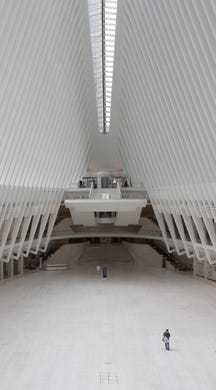 The Oculus Transportation Hub at the World Trade Center in Manhattan was all but empty March 30, 2020 as the stores that ring the site are closed due to the COVID-19 pandemic.