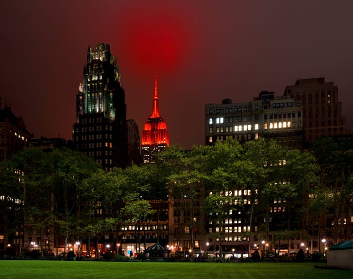 Empire State Building shines flashing red to honor medical workers amid coronavirus