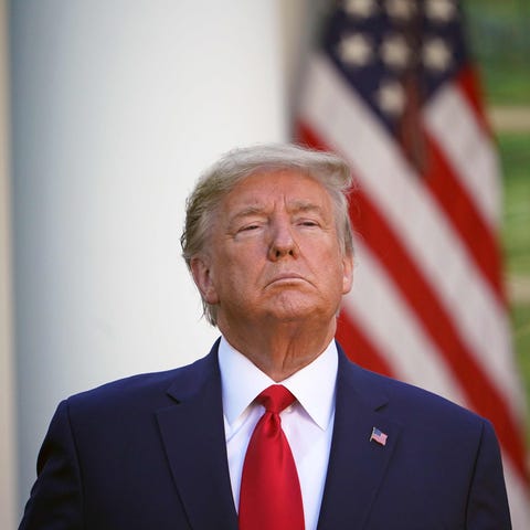 President Donald Trump speaks at the White House o