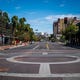 The intersection at 5th Street and Mill Avenue is seen empty in downtown Tempe on the first full day of Arizona Gov. Doug Ducey's statewide "stay-at-home" order to slow the spread of the new coronavirus on April 1, 2020.