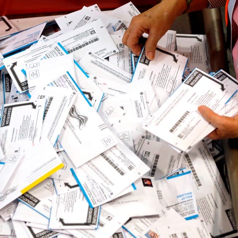 Mail ballots in Portland, Oregon, on May 17, 2016.