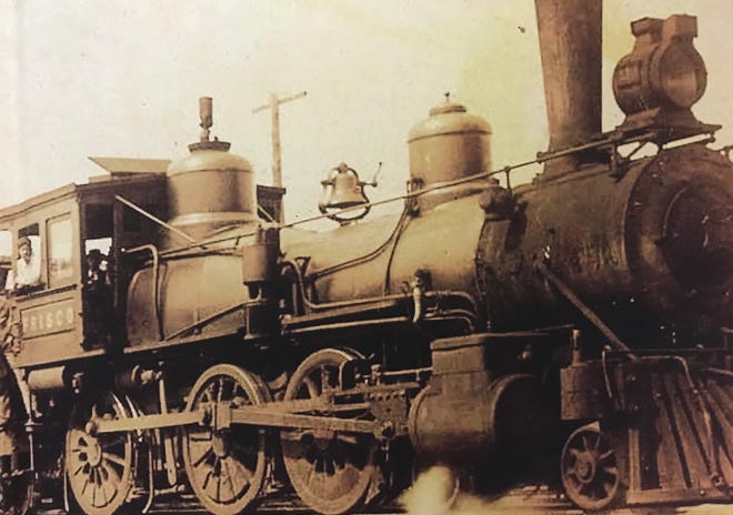 This is the engine of the Chadwick Flyer train that once made a daily 68-mile round trip from Springfield to the area of Chadwick, in Christian County.