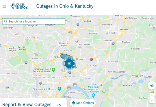 Duke Energy power outage in Norwood, Saint Bernard scheduled to restore