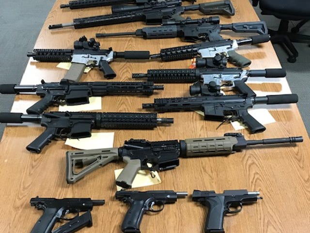 Firearms seized by Ventura County Sheriff's officials.