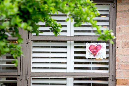 Hearts on windows, doors and in yards can be seen throughout the Lamar Park neighborhood in Corpus Christi, TX. It was designed as a way to help entertain children who are home during the coronavirus pandemic.