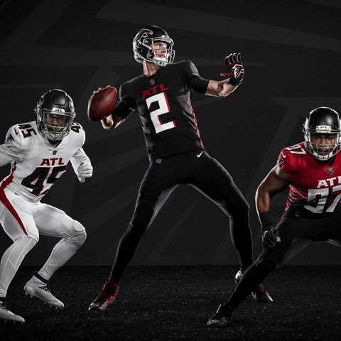 The Atlanta Falcons reveal new uniforms.