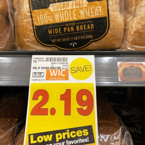 The "WIC" label on the shelf says this loaf of who
