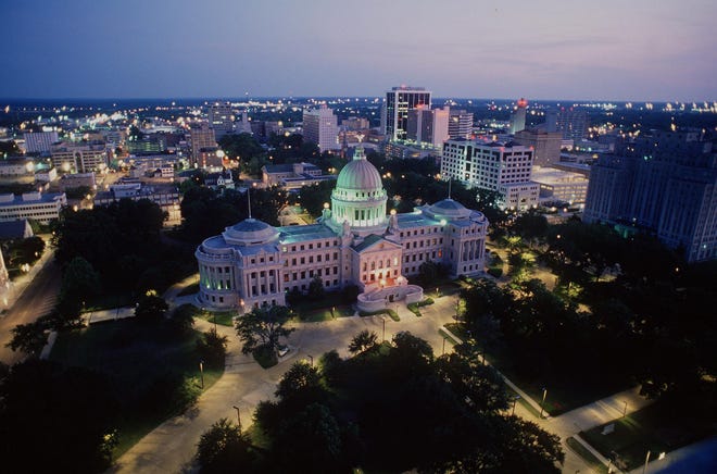 J.D. Schwalm, File photo The Clarion-Ledger
The Clarion Ledger State Capitol and downtown Jackson skyline at dusk.
State Capitol and downtown Jackson skyline at dusk.