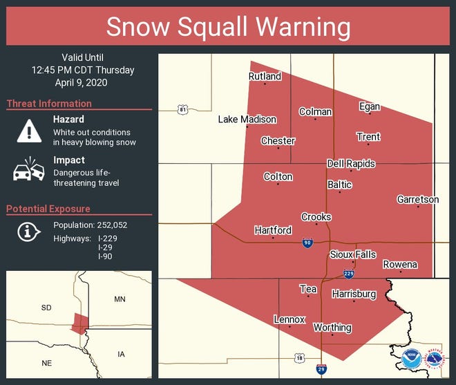Snow squall warning for area
