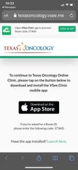 An app is available for Texas Oncology patients to meet virtually with their physicians and care team. The cancer treatment network of center is using telemedicine to help patients continue treatment with fewer in-person office visits.