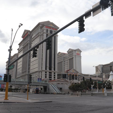 The intersection outside Caesars Palace on the Las