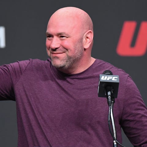 Dana White during weigh-ins for UFC 236 in April 2