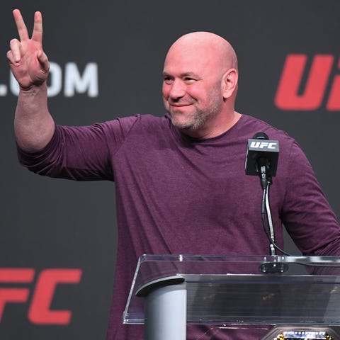 Dana White during weigh-ins for UFC 236 in April 2