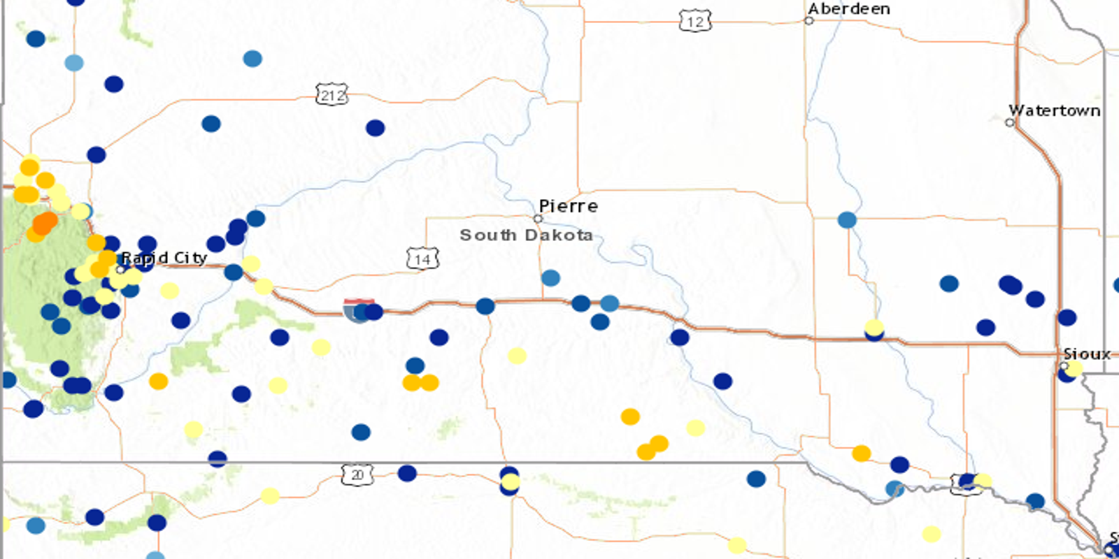 Here's how much snow South Dakota got this weekend