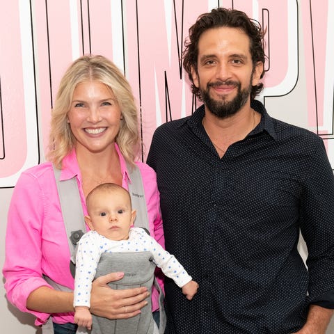 Amanda Kloots and Nick Cordero, with their son, El
