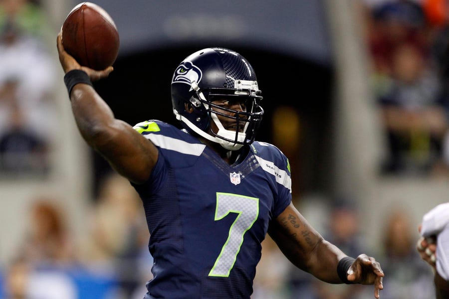 Tarvaris Jackson played parts of nine seasons in the NFL as a quarterback for the Seahawks and Vikings. He died April 12, 2020 in a car crash in Alabama at 36 years old.