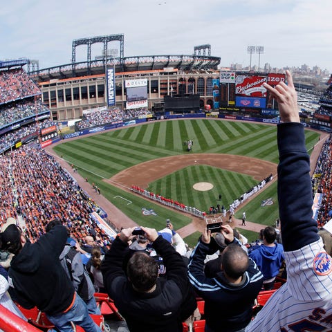 In this April 8, 2008, file photo, New York Mets f