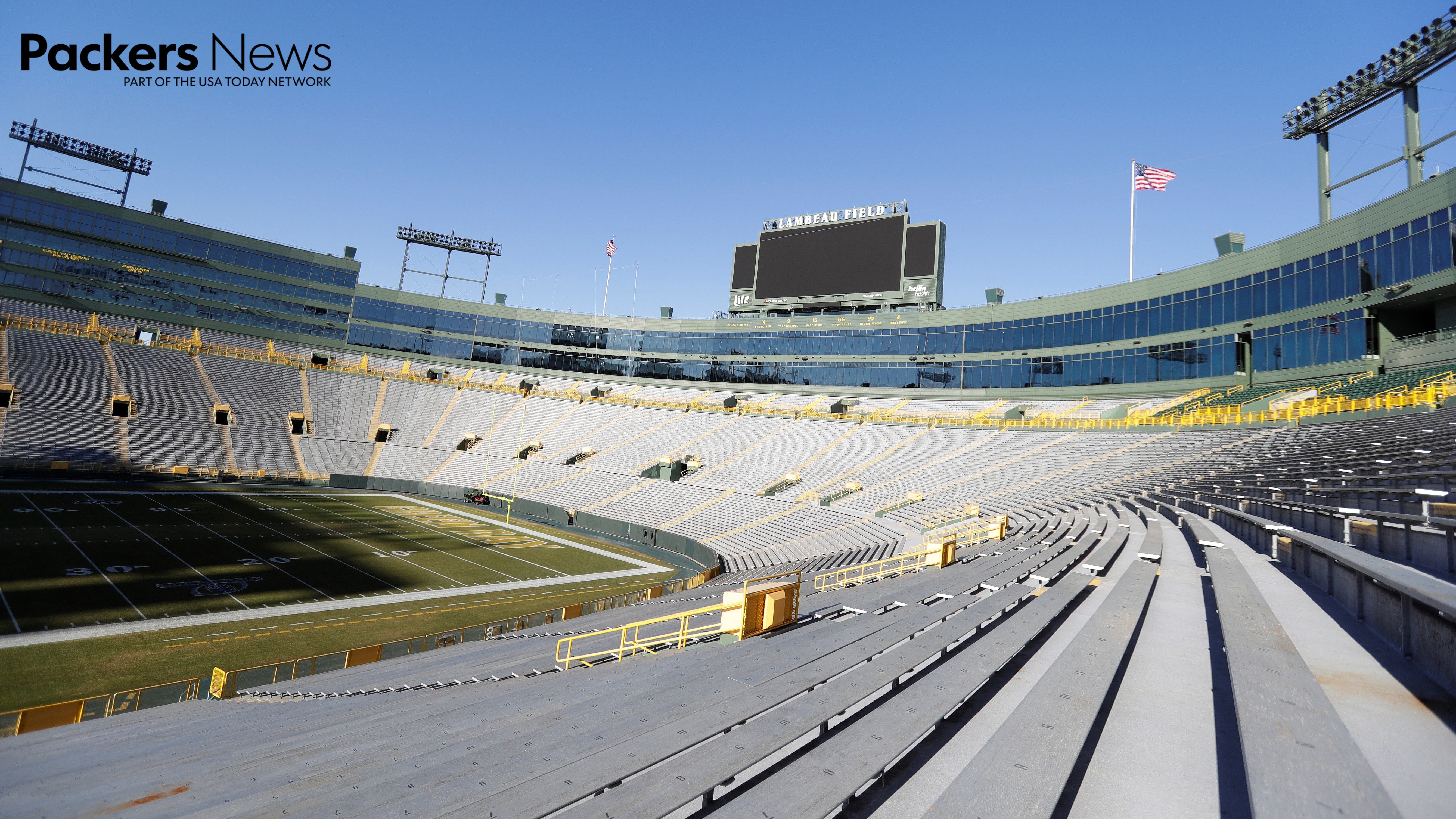 Packers Zoom Background Of Lambeau Field In Green Bay