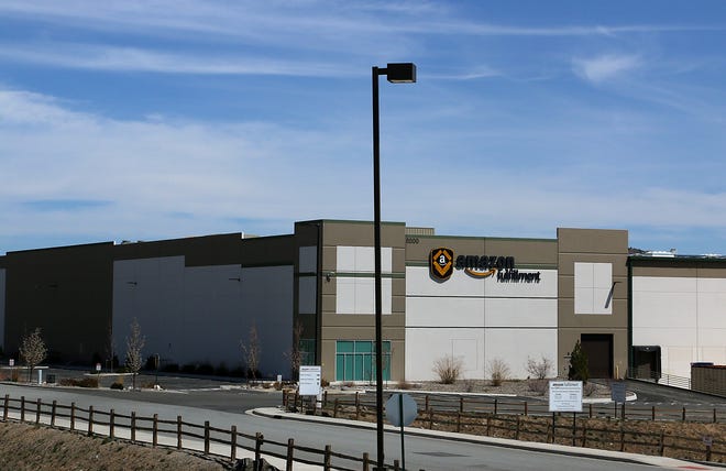 The Amazon Fulfillment Center is seen just north of Reno on April 15, 2020.