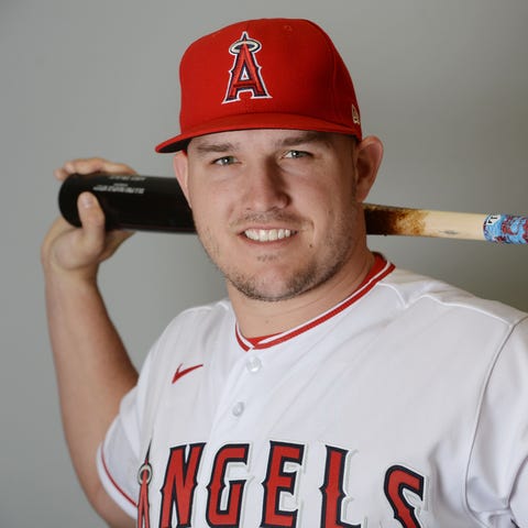 Mike Trout during a photo-shoot at Tempe Diablo St