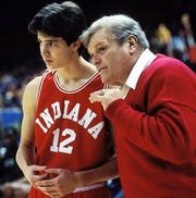 Brian Dennehy (right) played the controversial and fiery Indiana basketball coach Bobby Knight in the movie "A Season on the Brink."