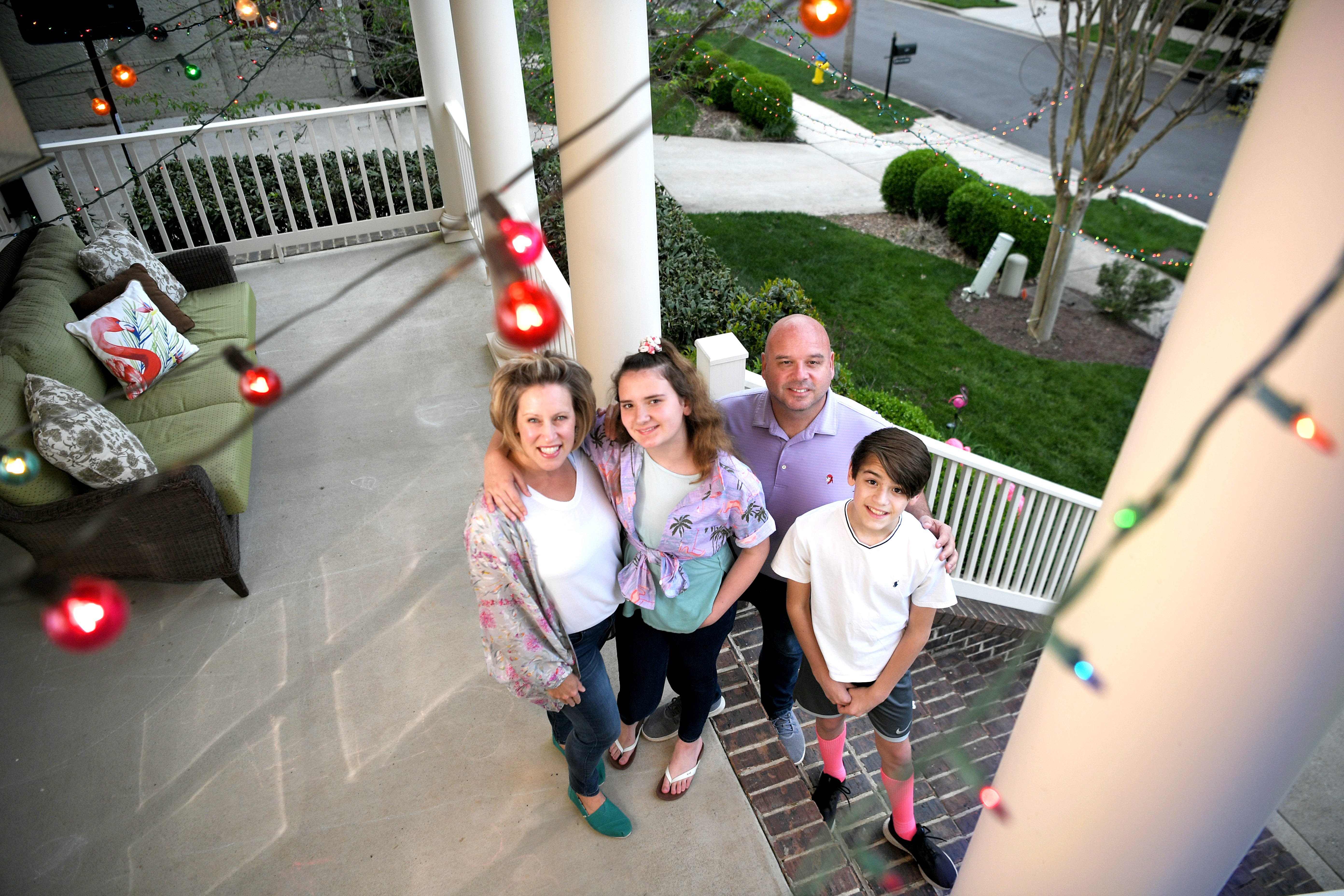 Christa Morton, a stay-at-home mom to twins Chase and Lily, and her husband, Chas Morton, a Franklin attorney and Williamson County commissioner, decorated their front porch with Christmas lights.