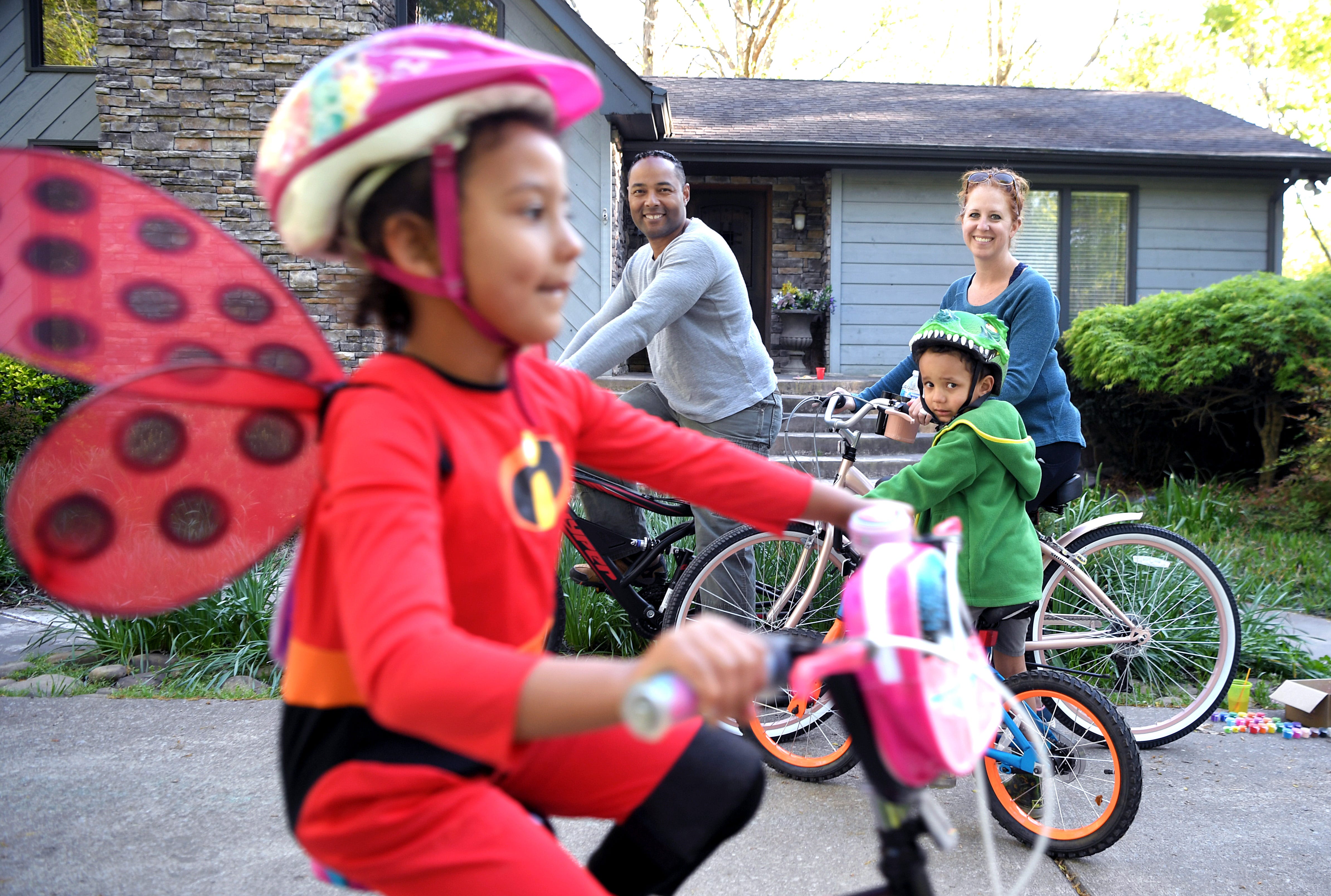 The Bell family of Leiper's Fork — Sean and Lana Bell with children Olivia and Devin — have been riding their bikes a lot since the coronavirus pandemic.
