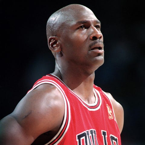Chicago Bulls guard Michael Jordan (23) during a b