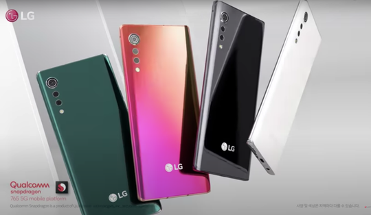 It comes in other colors, too. LG offers its Velvet smartphone in "Illusion Sunset, Aurora Green, Aurora White, Aurora Gray and New Black.