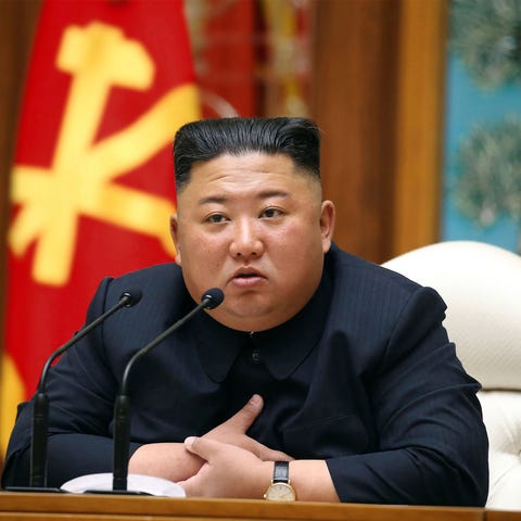 North Korean leader Kim Jong Un attends a politbur