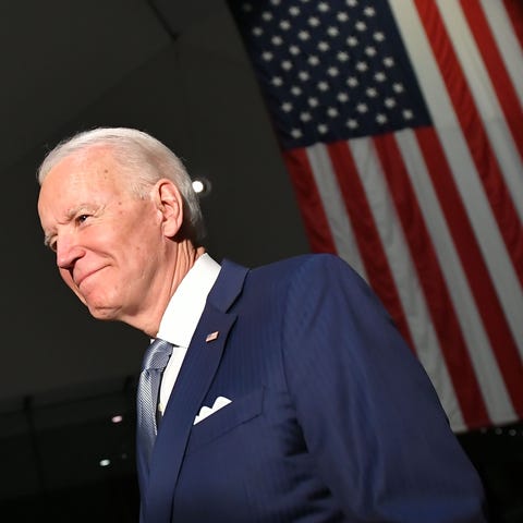 Democratic presidential candidate Joe Biden campai
