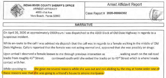 Excerpt from arrest affidavit